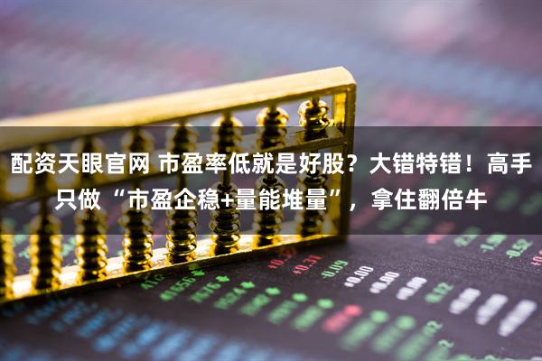 配资天眼官网 市盈率低就是好股？大错特错！高手只做 “市盈企稳+量能堆量”，拿住翻倍牛